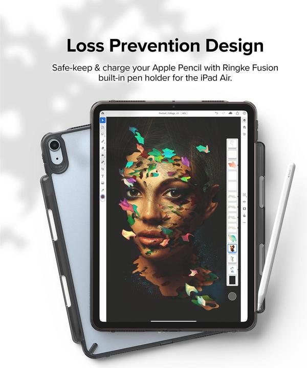 Productafbeelding Ringke Exclusieve harde Fusion Combo case met gel frame voor iPad Air 2020/2022 + doorzichtige (iPad Air 2020 (4e generatie), iPad Air 2022 (5e gen))
