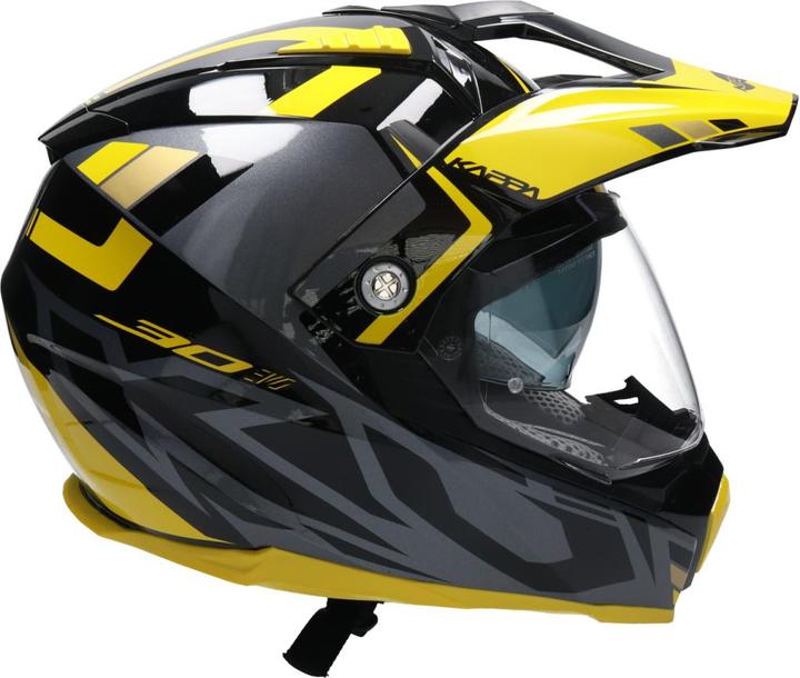 Actual product image Kappa KV-30 EVO GRAYER Endurohelm glanz schwarz-titan-gelb XS (XS)