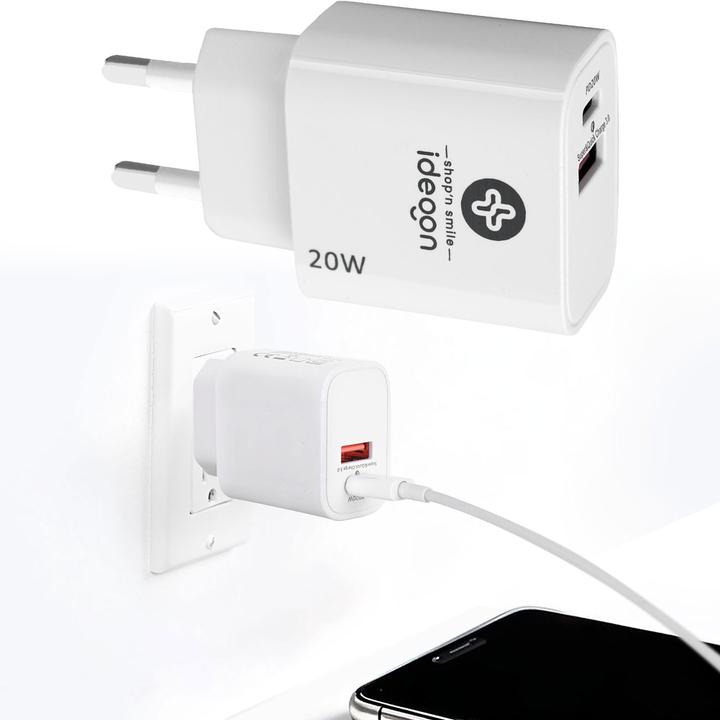 Produktbild Ideoon USB-Ladegerät, Dual Port, PD 3.0, 20 W (20 W, 2 Ports)
