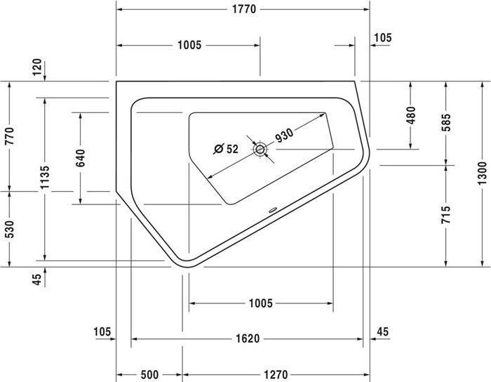 Immagine prodotto Duravit Vasca idromassaggio PAIOVA 5 angolare l 205 l 1770x1300mm we Jet-System (205 l, 177 cm, 130 cm)