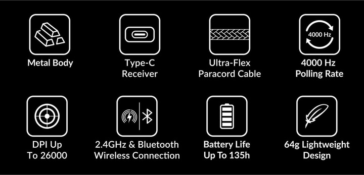 Produktbild Keychron M3 Mini 4000Hz Wireless - Metal Edition (Kabellos, Kabelgebunden)