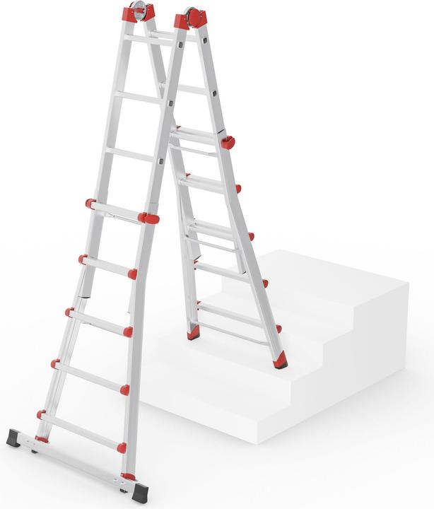 Produktbild Hailo Mulitfunktions-Teleskopleiter (Mehrzweckleiter, Teleskopleiter, Stehleiter, 24 cm)