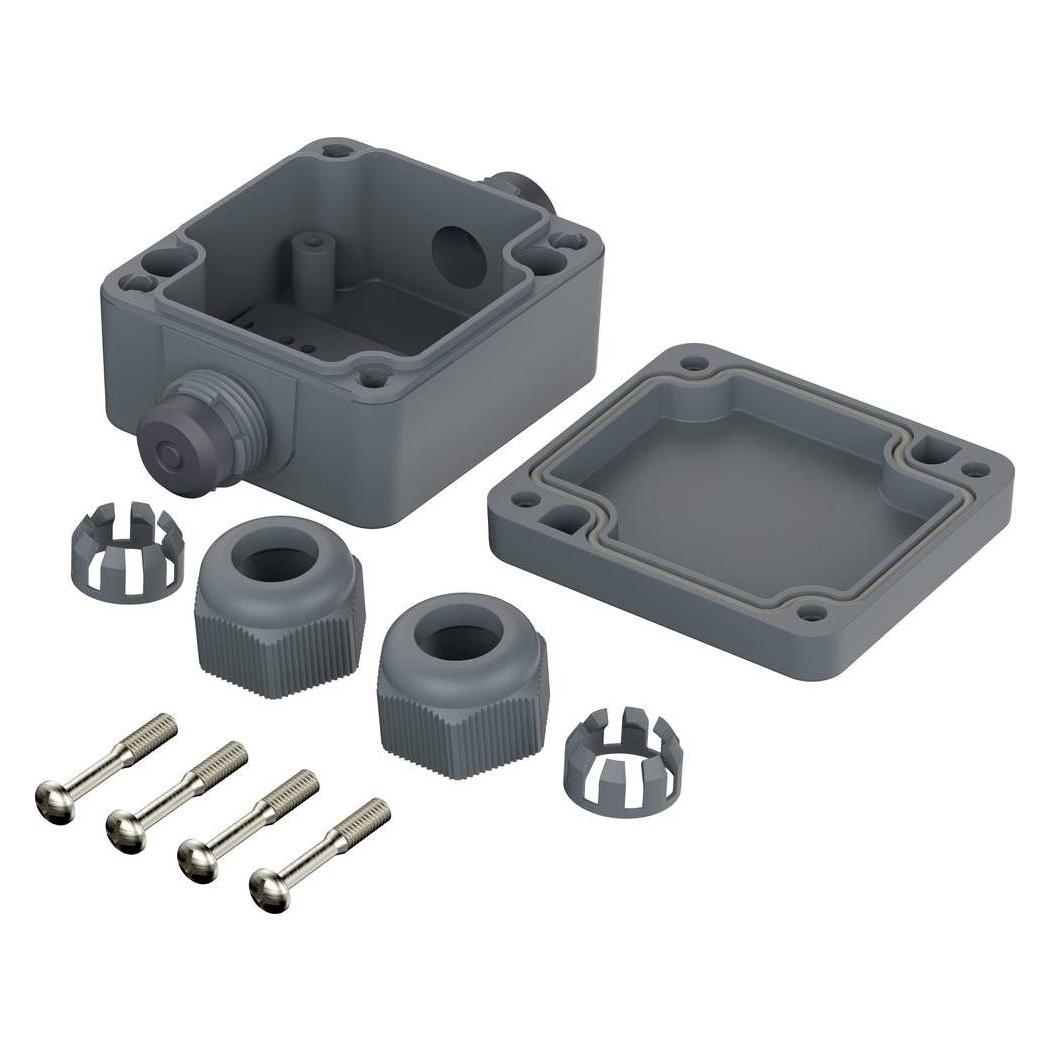 Bopla Polyamide behuizing 58x64x34mm (Huisvesting), Elektronica benodigdheden + Behuizing, Zilver