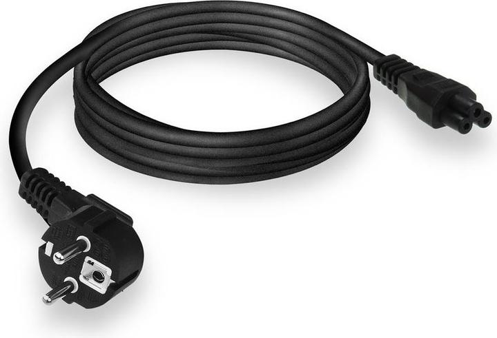 Produktbild ACT Powercord mains connector CEE7/7 male (angled) - C5 black 2 m (2 m)