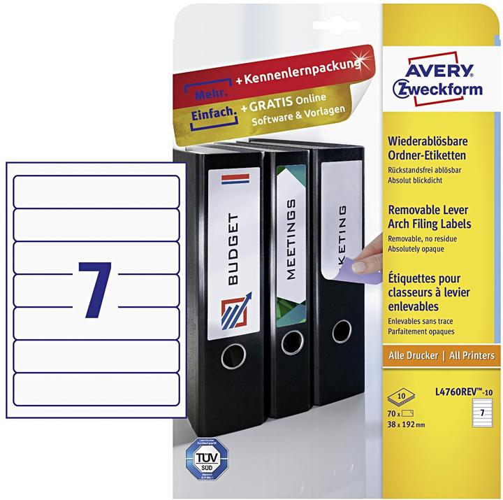 Avery Ordner-Etiketten, Home Office, Kleinpackung