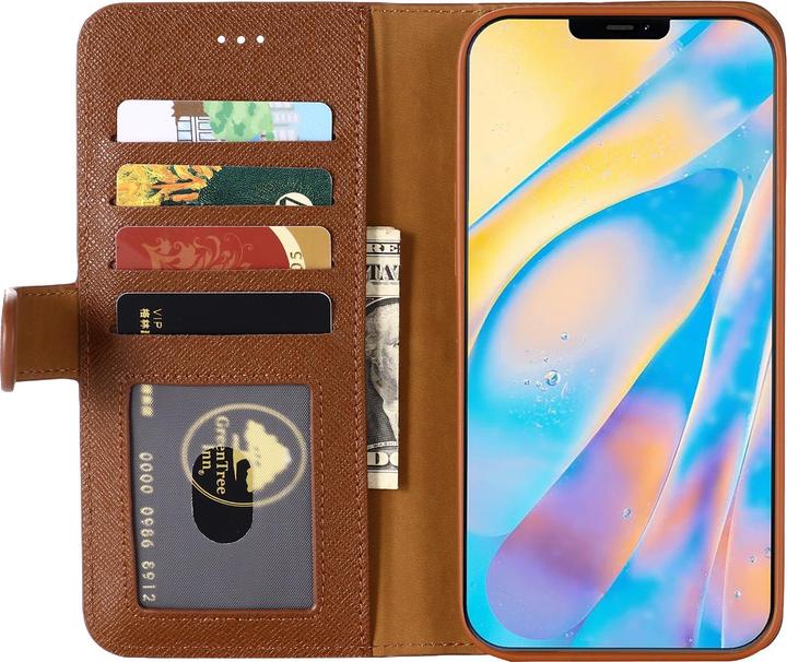 Image du produit Gebei Fourre Yaqi séries luxe en cuir véritable, porte-cartes, support vidéo (Realme 12 Pro+, Apple iPhone 12)