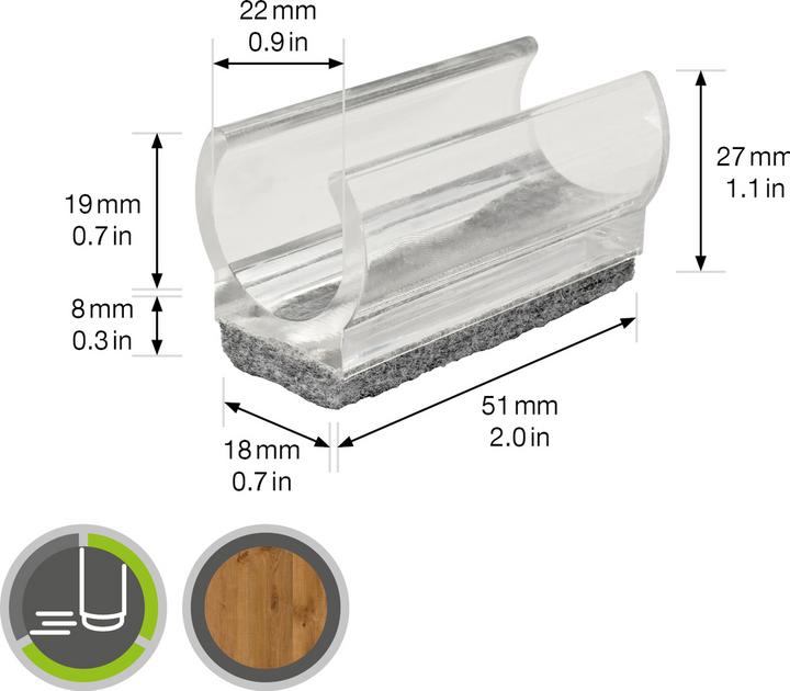 Produktbild Wagner System Klemmschalengleiter (Filzgleiter, 4 Stück)