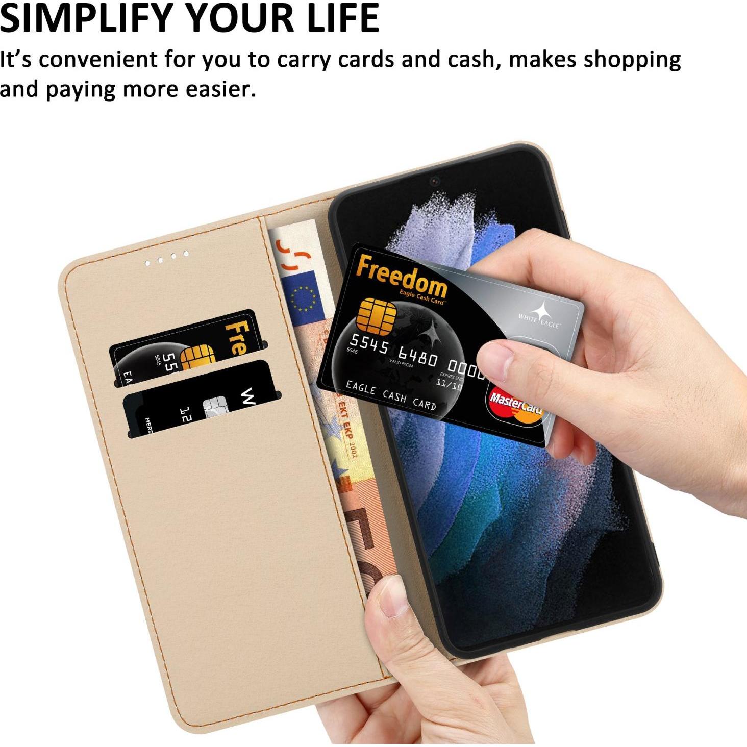 Thumbnail - Cadorabo Book Hülle mit Print (Samsung Galaxy S22 Ultra), Smartphone Hülle, Rosa