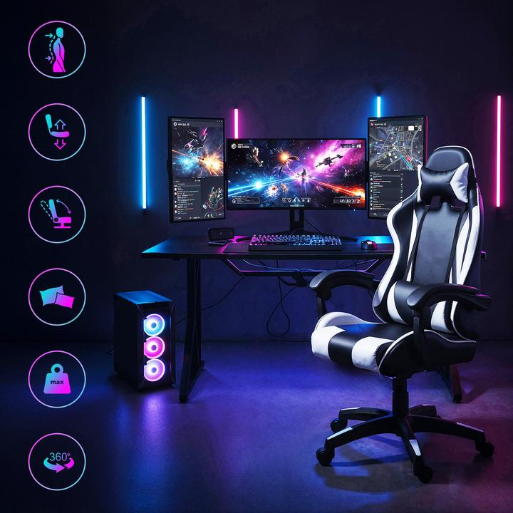 Actual product image Extralink Gaming chair | office swivel bucket black-white G-526