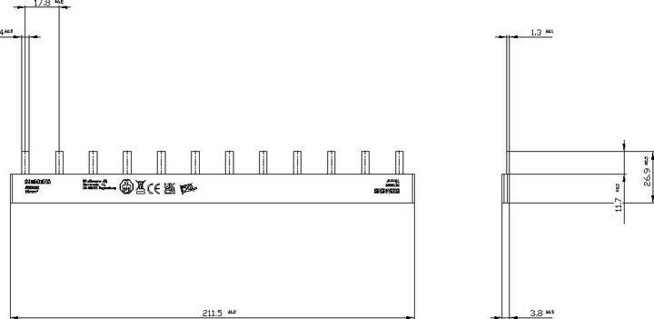 Actual product image Siemens Busbar 80A laminated 5ST3632