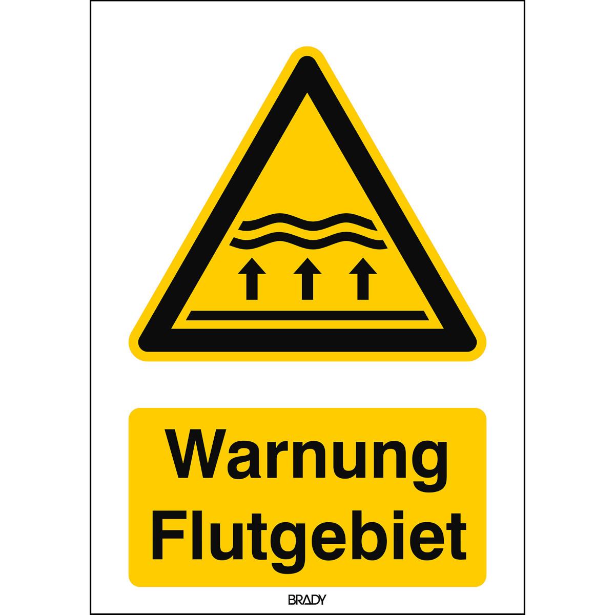 Brady ISO-Sicherheitsschild - Warnung Flutgebiet (311468)