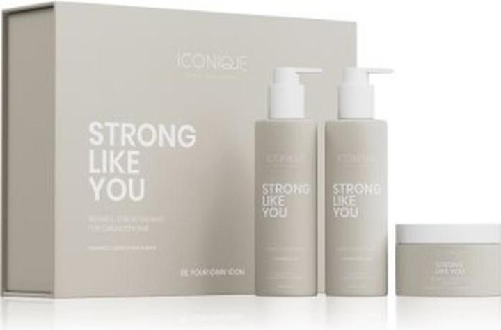 Iconique Professional Strong Like You Reparatur- & Kräftigungs-Set: Shampoo, Conditioner & Maske (Haarpflege Set)