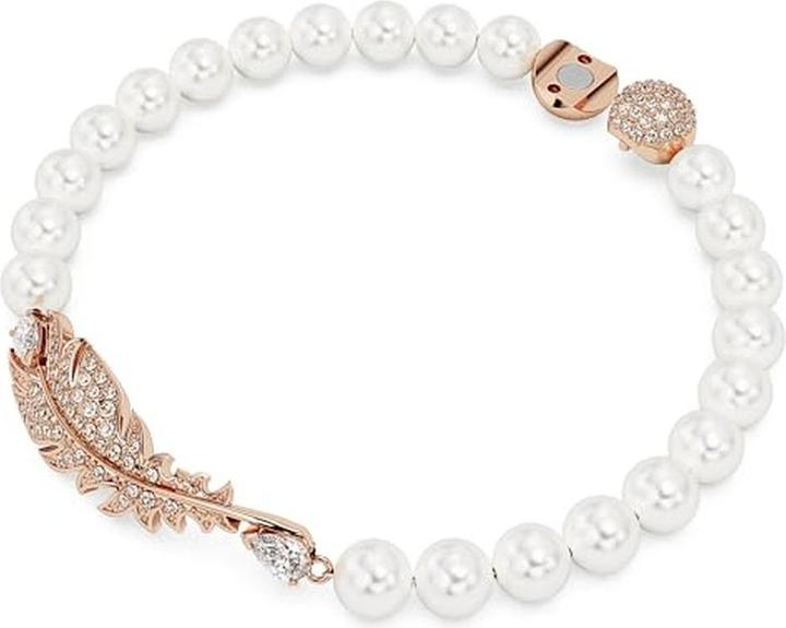 Produktbild Swarovski Nice Armband Feder Weiss Roségold (16.50 cm, Swarovski Metall)