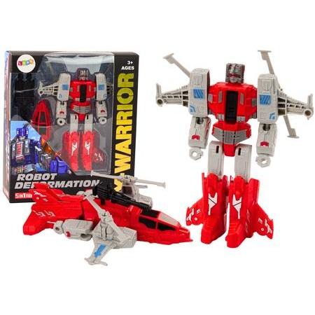 Lean Toys Roboter-Helikopter 2in1 Transformation X-Warrior rot
