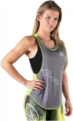 Gorilla Wear Florida Stringer Tank Top (Gray/Neon Lime) (S)