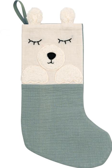 Actual product image Kikadu Santa boot polar bear mint