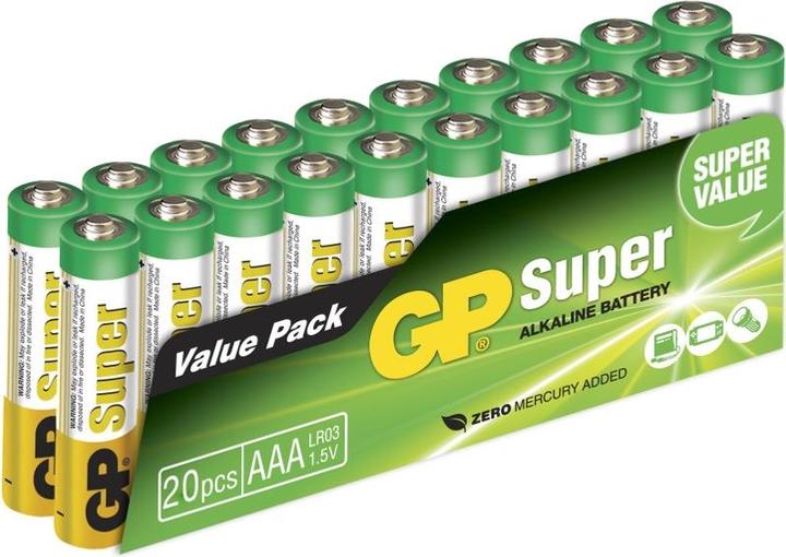 Immagine prodotto GP Batteries GP Super Alkaline 24A S20 - Batteria 20 x tipo AAA (20 pz., AAA)