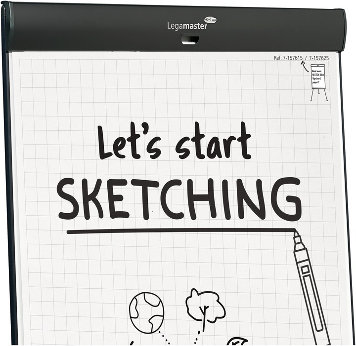 Actual product image Legamaster SKETCH PRO mobile flipchart round base