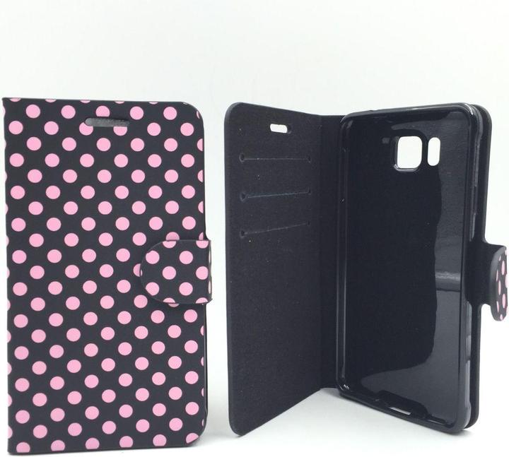 Produktbild König Design Schutzhülle Tasche (Flip Quer) für Handy Samsung Galaxy Alpha SM G850F Schwarz / Pink (Samsung Galaxy Alpha)