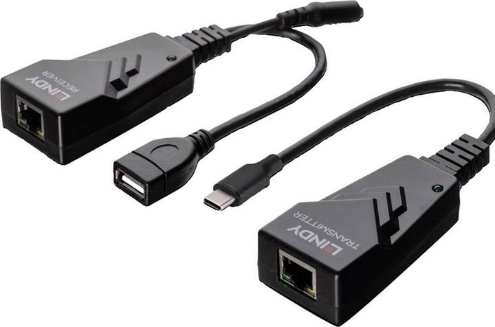 Produktbild Lindy 100m USB 2.0 Typ C Cat.6 Extender 100m USB 2.0 Verlängerung für Computer mit Typ-C-Anschluss