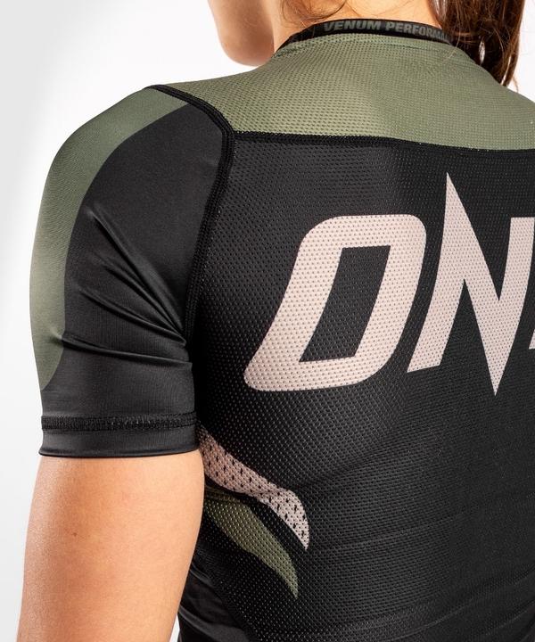 Actual product image Venum ONE FC Impact Rashguard hort sleeves - for women - Black/Khaki (M, L)