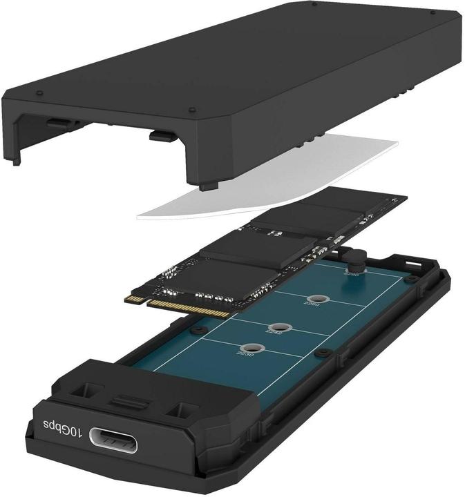 Produktbild Icy Box Spade Case 1805 – M.2 NVMe/SATA SSD Gehäuse USB C, 10 Gbps (M.2)