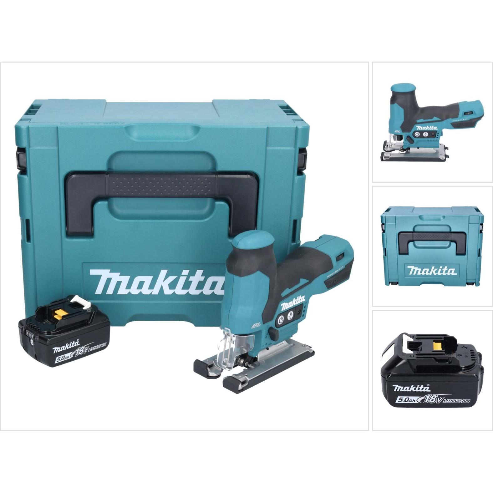 Makita, Stichsäge, DJV 185 T1J Akku PendelhubstichsÃ¤ge 18 V Brushless + 1x Akku 5,0 Ah + Makpac - ohne Ladeger