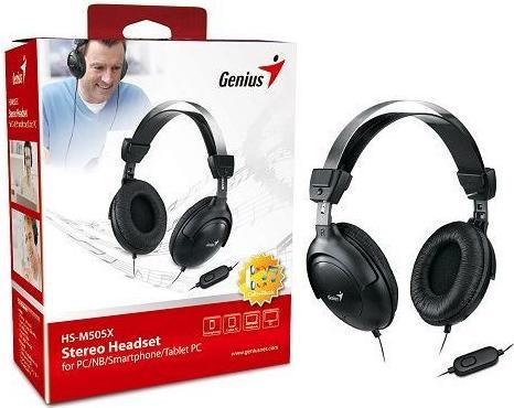 Actual product image Genius HS-505X Headset Wired Head-band Calls/Music Black (Cable)