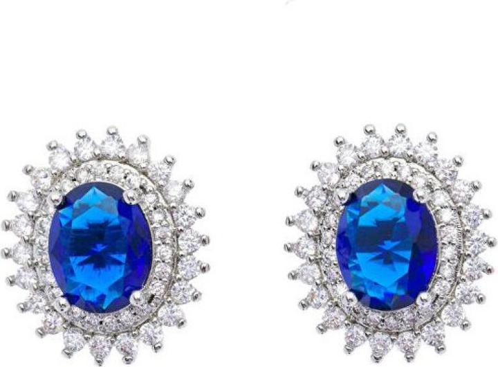 Oliver Weber Collection Oliver Weber - Oval stud earrings with blue crystals Dusk 23202