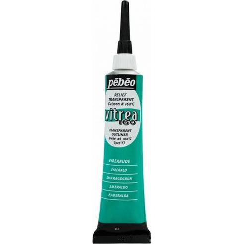 Pebeo, Künstlerfarbe + Bastelfarbe, Vitrea 160 Relieffarben (Smaragdgrün, 20 ml)