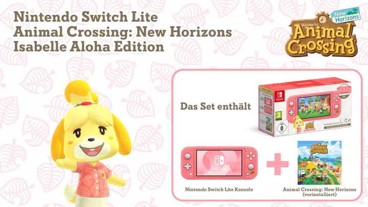 Produktbild Nintendo Switch Lite Animal Crossing: New Horizons Isabelle Aloha Edition