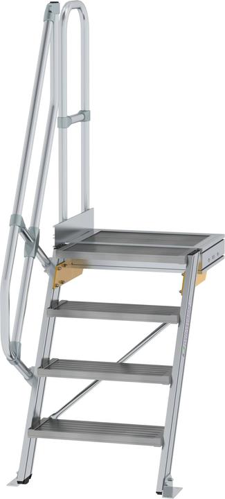 Produktbild Munk Treppe mit Plattform 60° Stufenbreite 600 mm 4 Stufen Aluminium geriffelt (Gerüst, 60 cm)