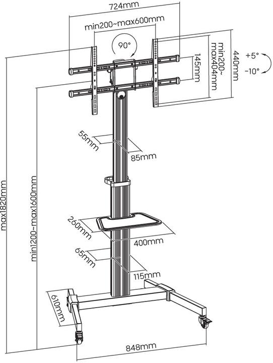 Actual product image Reflecta TV Stand Elegant 86P-Shelf (86", 50 kg)