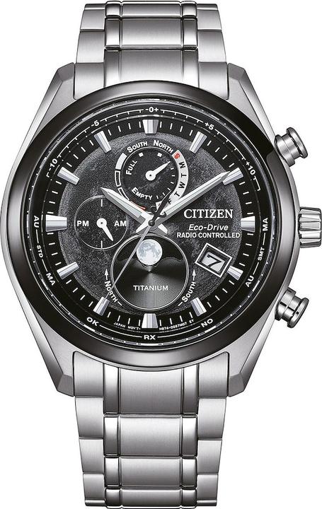 Produktbild Citizen BY1018-80E Eco-Drive Mondphase Titanium Funkuhr 43mm 10ATM (Analoguhr, Mondphasenuhr, Funkuhr, 43 mm)