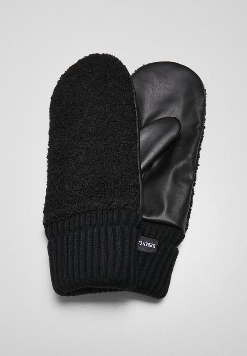 Urban Classics Sherpa Imitation Leather Gloves (S, M)