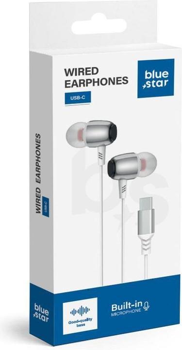 Actual product image BlueStar Wired headphones Blue Star BLUE STAR wire earphones Type C (DAC) with microphone M09C 1,2 m white (Cable)