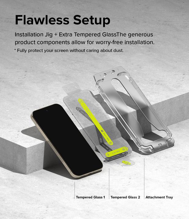 Actual product image Ringke Screen Protector for Pixel 9/9 Pro EASY SLIDE TEMPERED GLASS 2 pack, w installation Jig (2 Piece, Google Pixel 9)