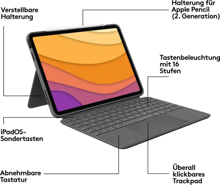 Immagine prodotto Logitech Combo Touch (CH, iPad Air 2020 (4. Gen), iPad Air 2022 (5a generazione))