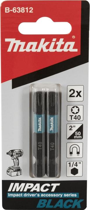 Produktbild Makita T-Bit 40 Länge 50 mm, 2 Stück (Innensechsrund TX)