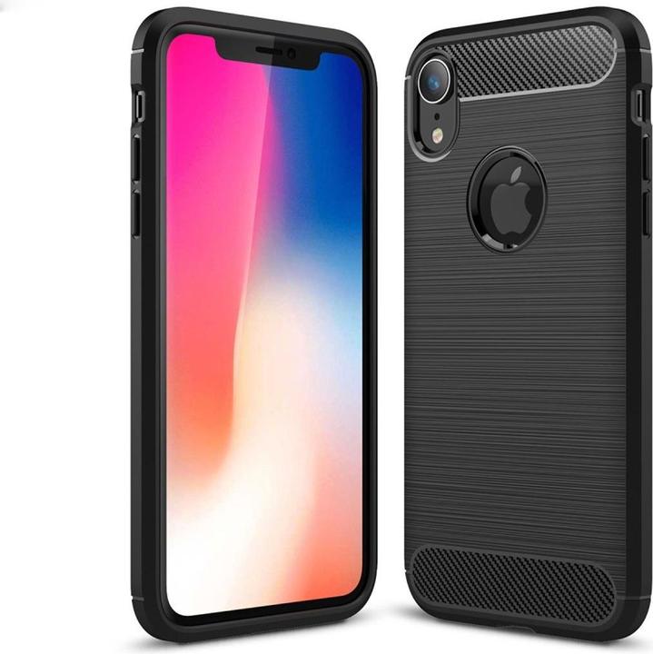 Produktbild König Design Hülle Handy Schutz für Apple iPhone XR Case Cover Bumper Carbon Optik Schwarz (Apple iPhone XR)