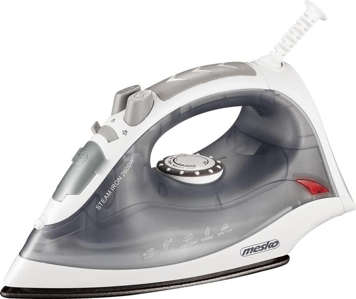 Mesko MS 5037 Fer à vapeur, 2800 W, Capacité du réservoir d'eau 170 ml, Vapeur continue 35 g/min, Gris (2200 W, 65 g/min)