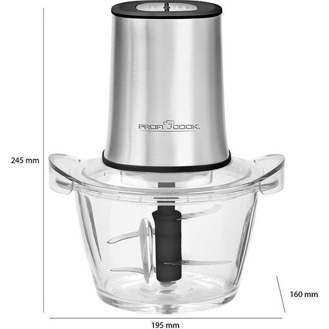 Thumbnail - Proficook PC-MZ 1150, Zerkleinerer, Schwarz, Silber