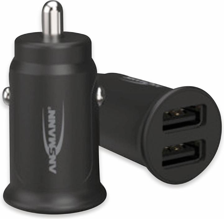 Ansmann Ladegerät InCar Charger 12-24V DC/1000mA/12W/KFZ/2xUSB/5V bl