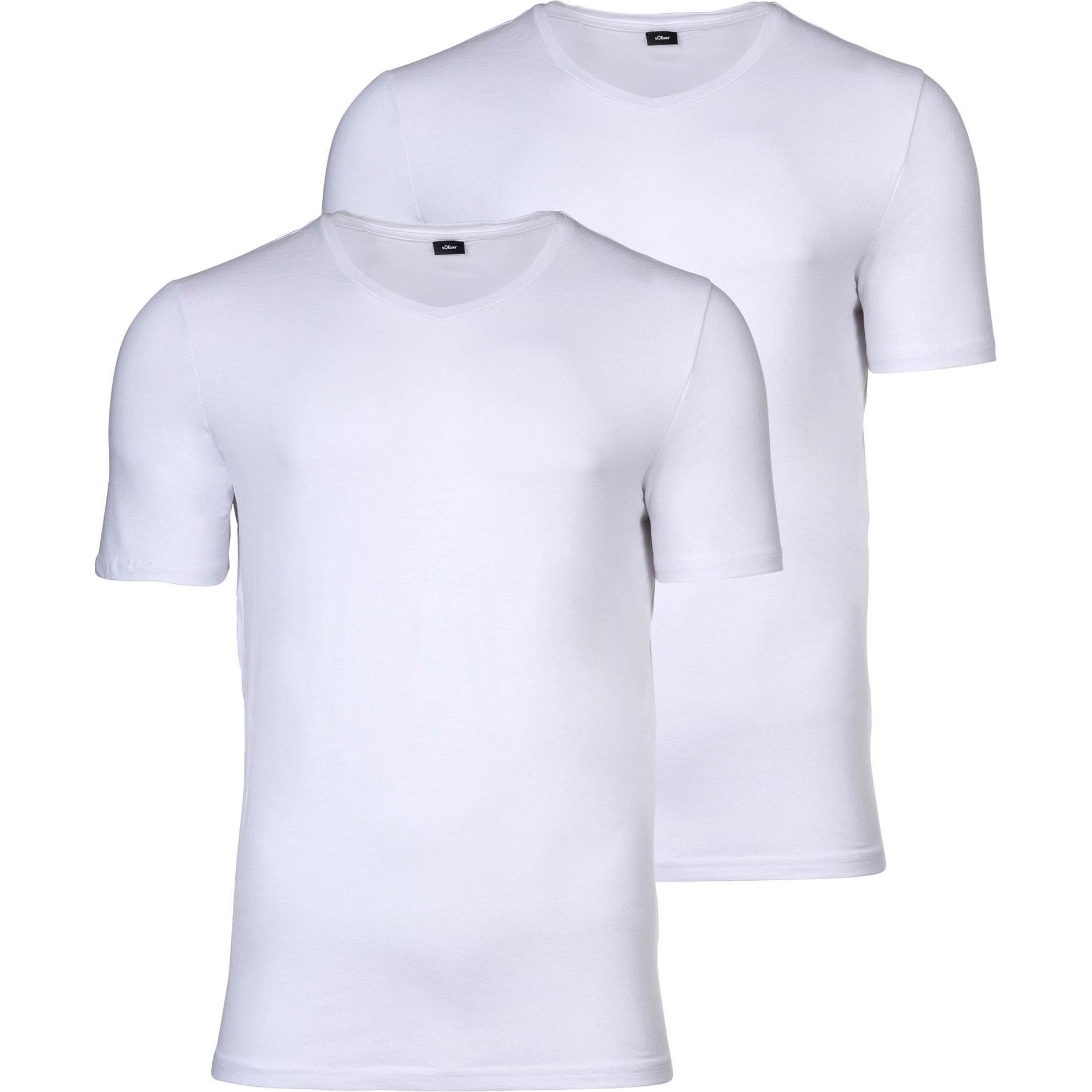 S.Oliver, Herren, Shirt, T-Shirt Casual Figurbetont, Weiss, (S)