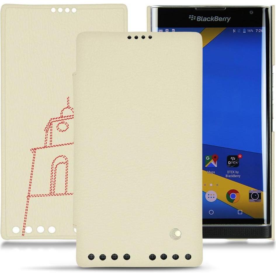 Thumbnail - Noreve Lederschutzhülle horizontal (Blackberry Priv), Smartphone Hülle, Weiss