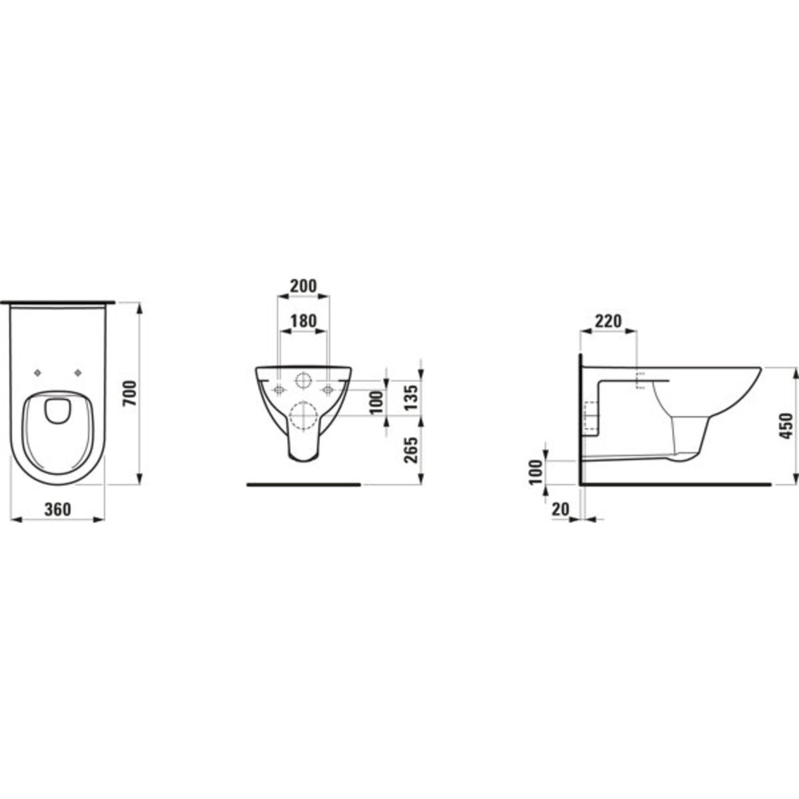 Thumbnail - Laufen, Toilette + Bidet, PRO Liberty vaeghaengt handicaptoilet 70 cm, hvid