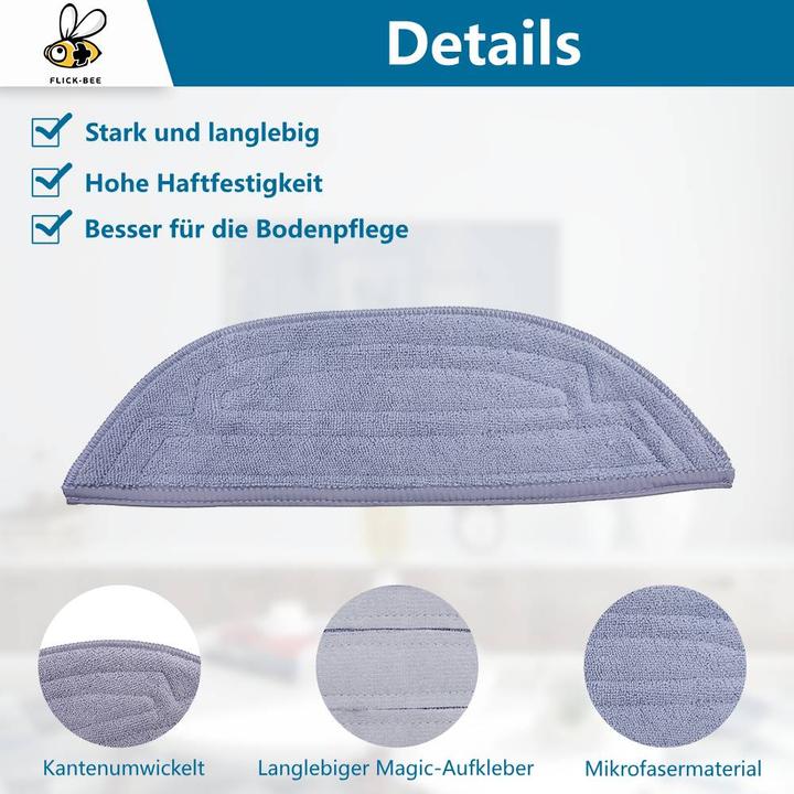 Produktbild Flickbee Wishmop 3er Pack für Roborock S8 MaxV Ultra, S8 Max Ultra