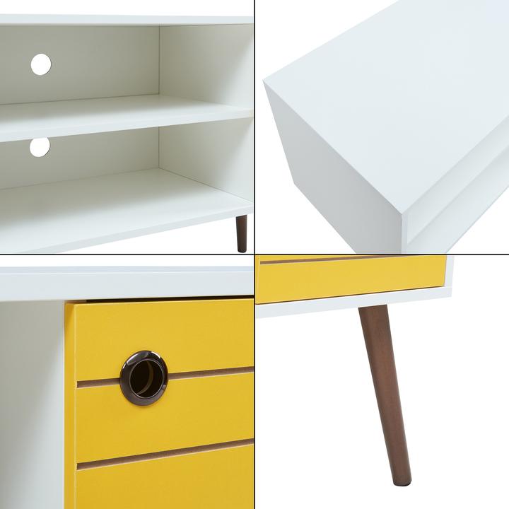 Produktbild En.Casa Fernsehschrank Vare 100x40x66 cm Weiss/Gelb