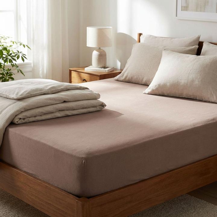 Produktbild Casativo Premium Spannbetttuch für Boxspringbett & Wasserbett - Nougat, 140-160x220 cm - 190g/m2 (140-160 x 220 cm)
