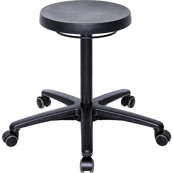 Image du produit eurokraft basic Tabouret, hauteur réglable par lift à gaz, assise en mousse PU, avec roulettes.